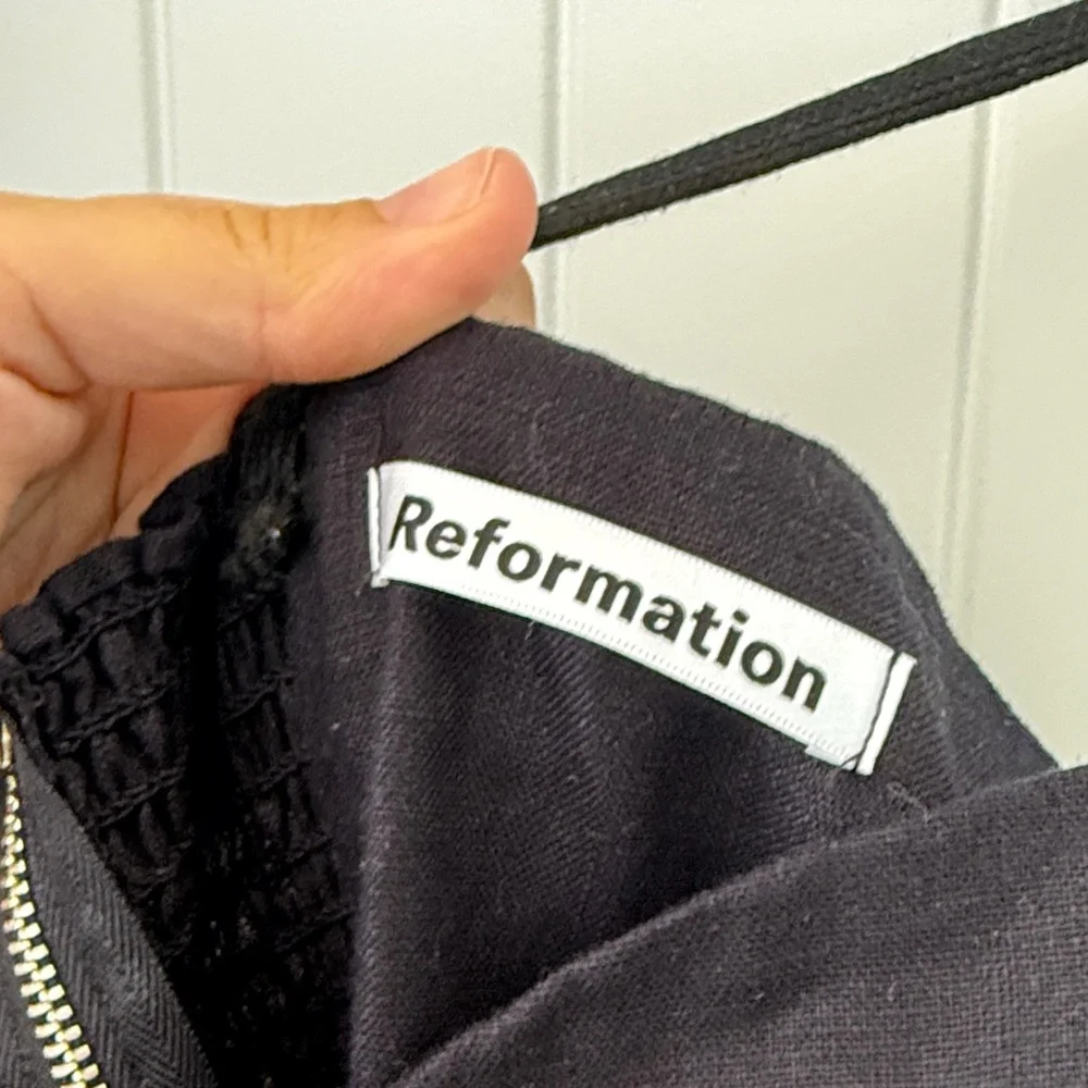 Reformation Black Linen Midi Dress - Picture 3 of 10